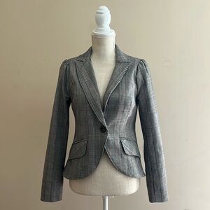 Autres Filles Washable Brown Plaid Cutaway Blazer Jacket Size: M